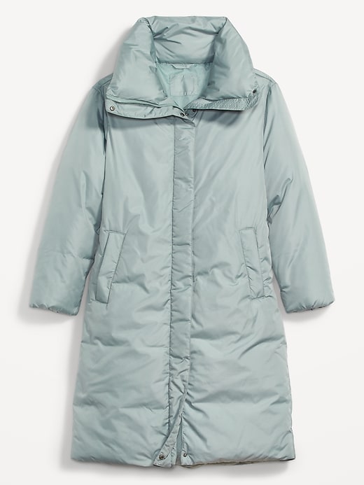 Image number 4 showing, Water-Resistant Long Duvet Puffer Coat for Women