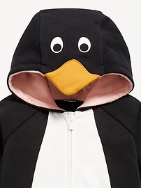 View large product image 3 of 3. Unisex Hooded Penguin Costume One-Piece for Baby