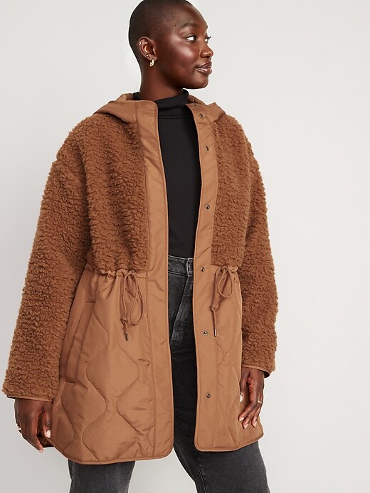 Hooded hotsell sherpa coat