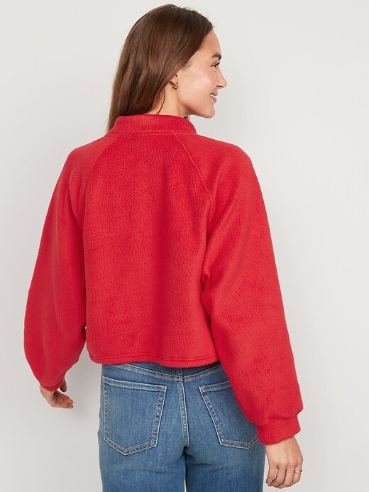 Image number 2 showing, Oversized Sherpa Half-Zip Sweatshirt for Women