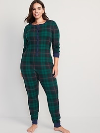 Old Navy Matching Printed Thermal-Knit One-Piece Pajamas for Women