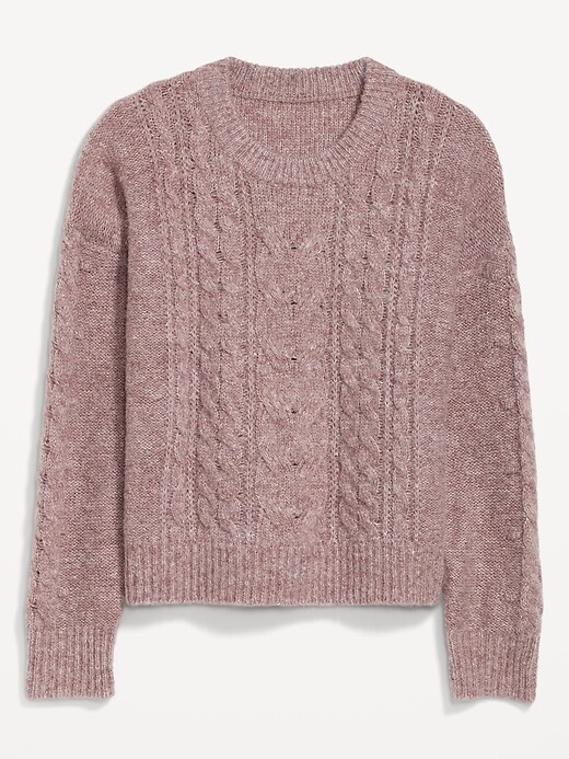 Image number 4 showing, Heathered Cable-Knit Sweater for Women
