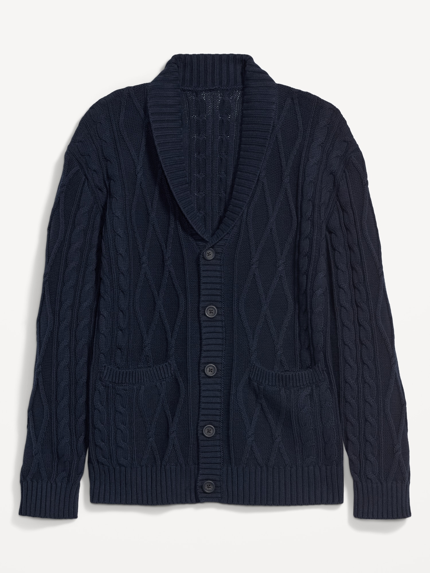 Cable-Knit Button-Front Cardigan Sweater