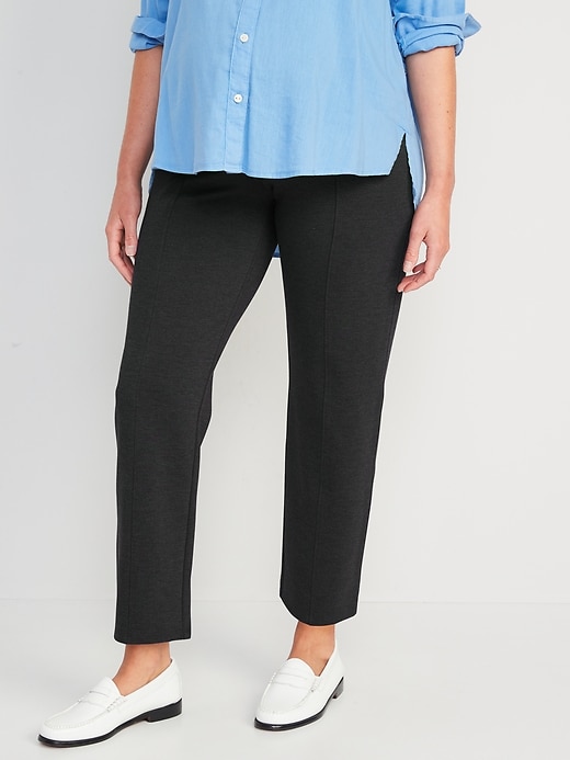 Image number 1 showing, Maternity Full Panel Stevie Straight Taper Pants