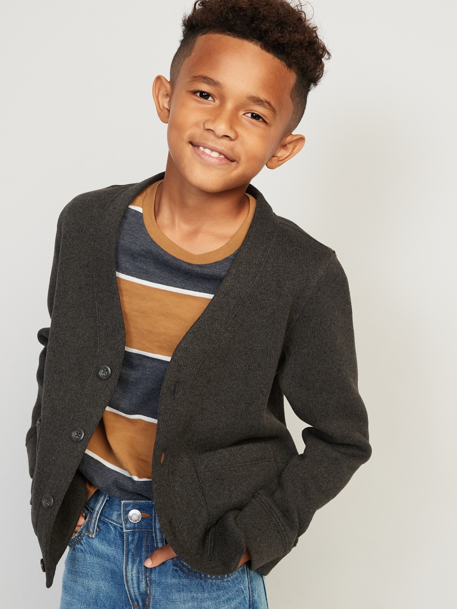 Boys button up outlet sweater