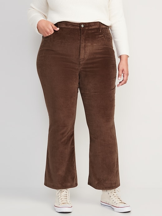Image number 7 showing, Higher High-Waisted Cropped Velvet Flare Pants for Women