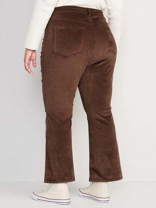 Image number 8 showing, Higher High-Waisted Cropped Velvet Flare Pants for Women