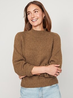 Melange Cozy Mock-Neck Sweater for Women