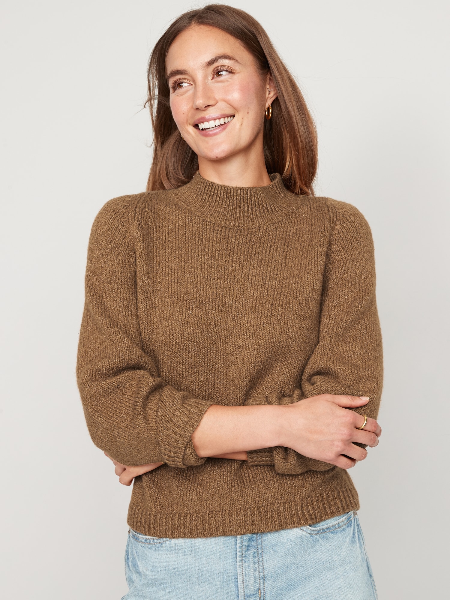 Melange Cozy Mock-Neck Sweater