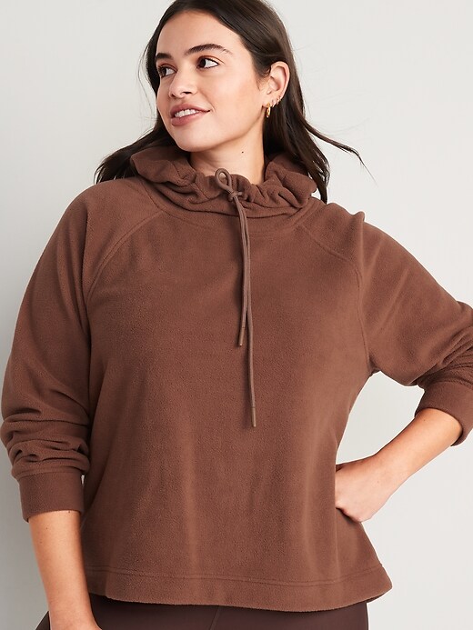 Image number 5 showing, Microfleece Funnel-Neck Pullover Hoodie for Women