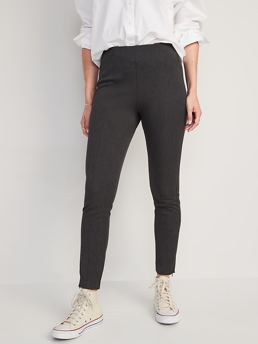 Image number 1 showing, High-Waisted Pull-On Pixie Skinny Ankle Pants