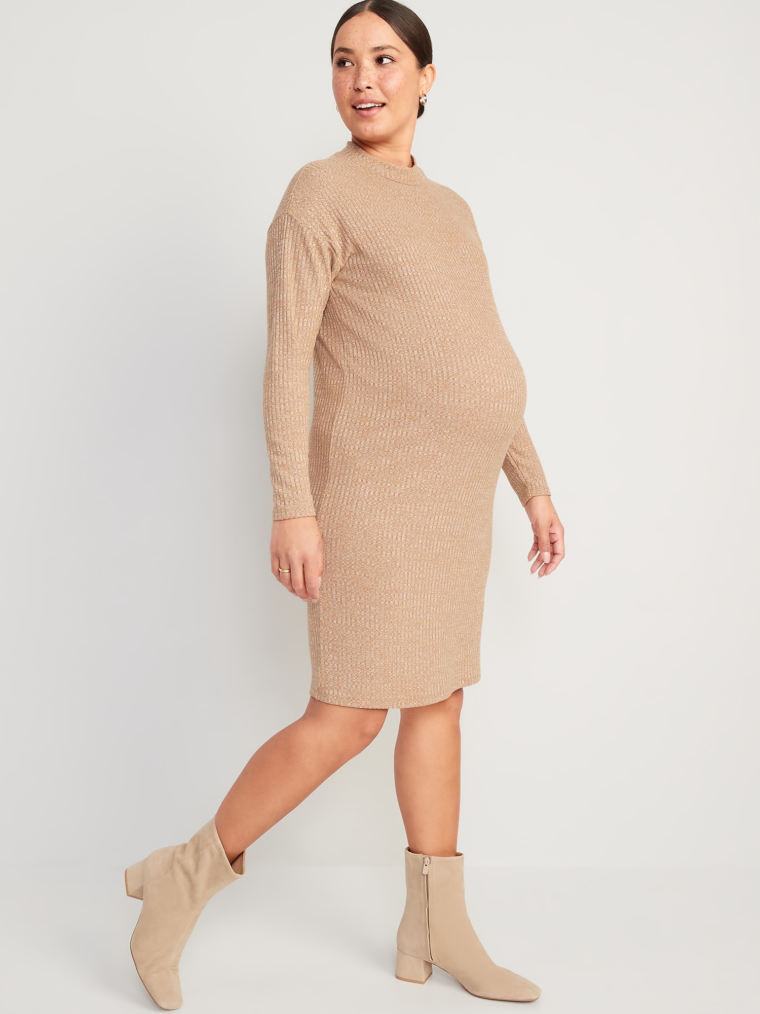 Maternity Rib-Knit Long-Sleeve Cocoon Dress | Old Navy