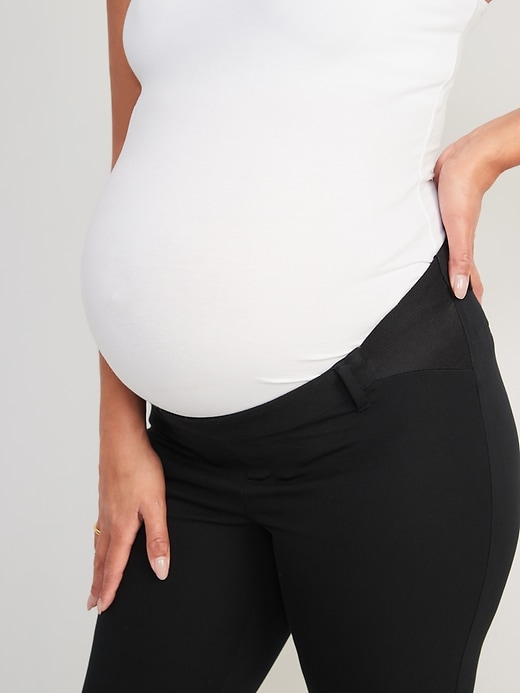 Image number 5 showing, Maternity Full-Panel Pixie Straight Ankle Pants