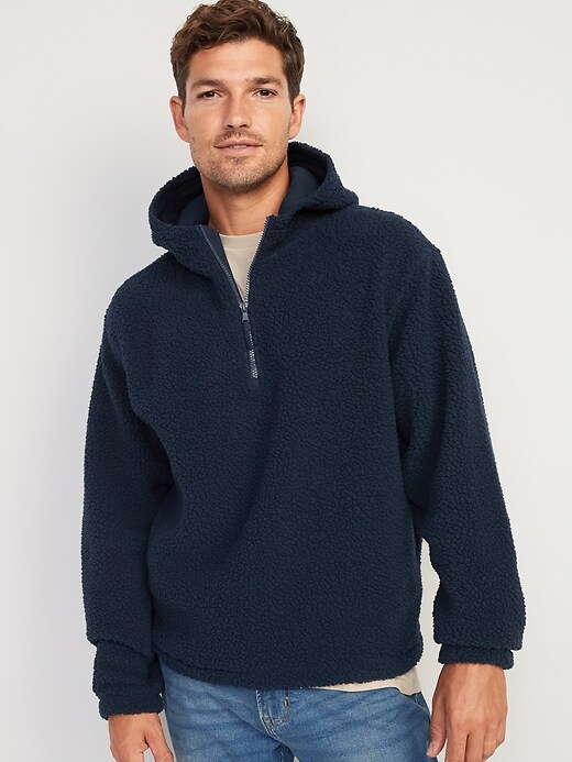 Oversized Sherpa Quarter Zip Sweatshirt | Old Navy