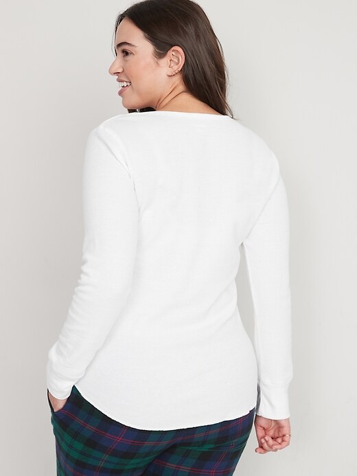 Image number 6 showing, Long-Sleeve Scoop-Neck Thermal Pajama T-shirt