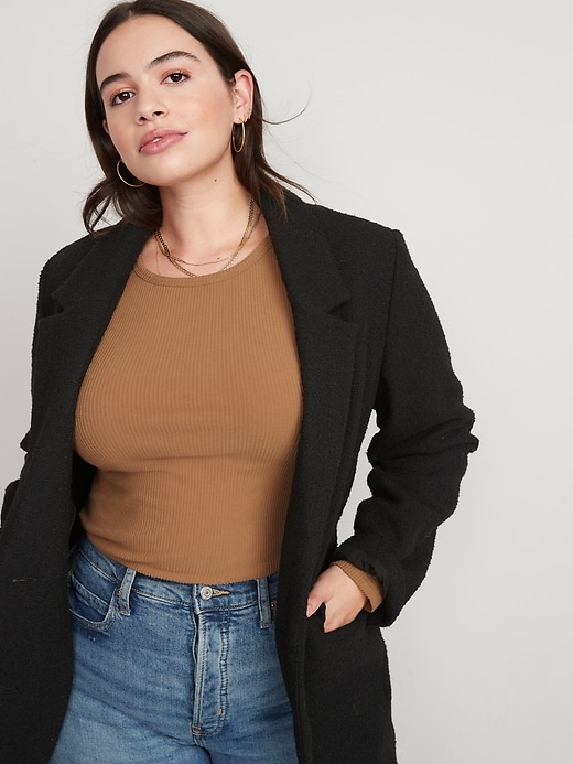 Image number 3 showing, Plush Long-Sleeve Rib-Knit Slim-Fit T-Shirt
