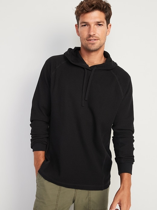 View large product image 1 of 1. Thermal-Knit Pullover T-Shirt Hoodie