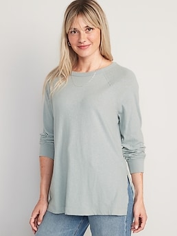 Long-Sleeve Loose Tunic T-Shirt for Women