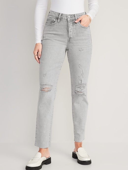 Light grey hot sale high waisted jeans