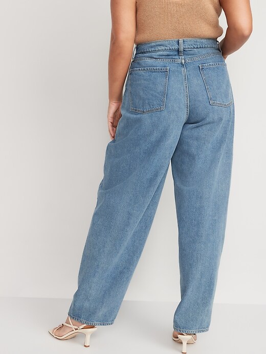 Image number 6 showing, Extra High-Waisted Ripped Non-Stretch Balloon Jeans for Women