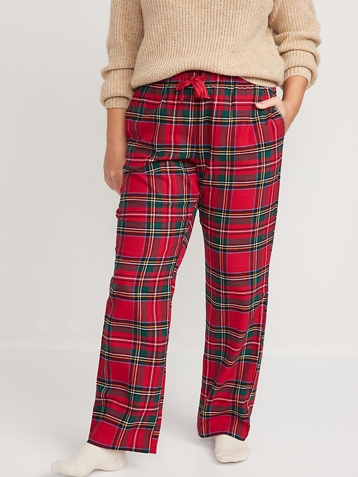 Image number 5 showing, Mid-Rise Flannel Pajama Pants