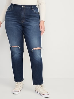 High-Waisted O.G. Straight Ripped Ankle Jeans for Women