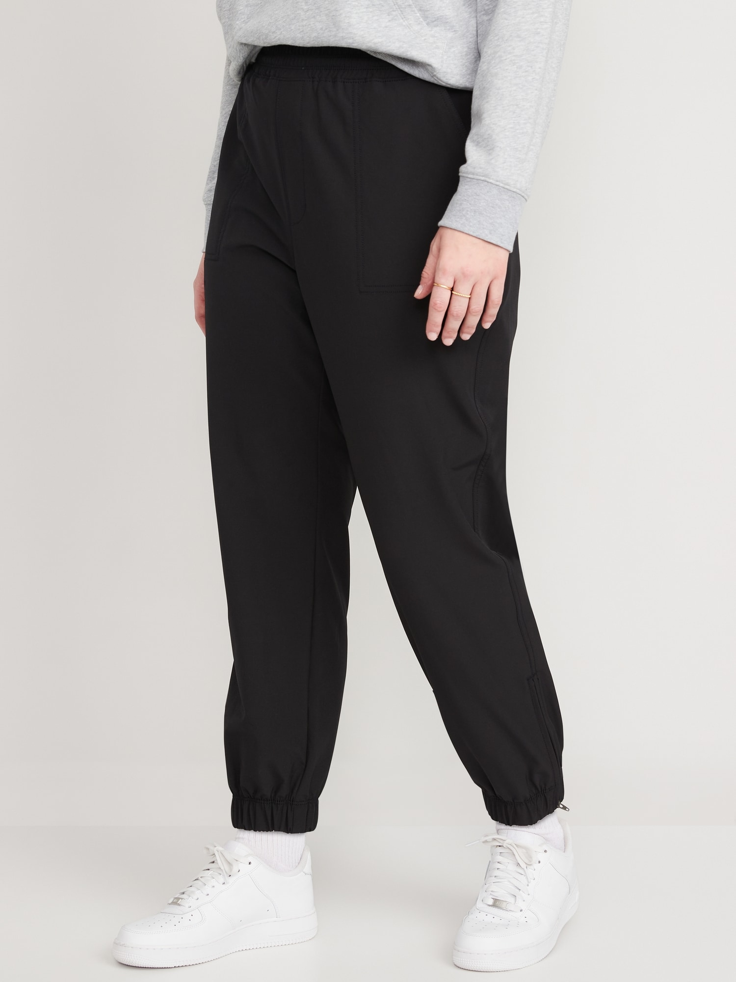 High-Waisted StretchTech Water-Repellent Cropped Jogger Pants for
