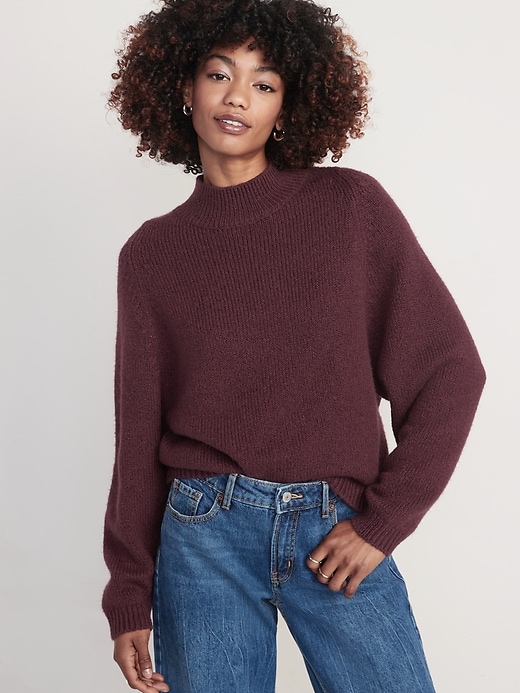 Image number 1 showing, Cozy Mock-Neck Sweater for Women