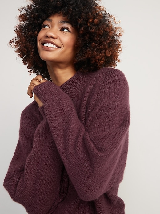 Image number 3 showing, Cozy Mock-Neck Sweater for Women