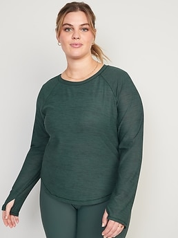 Long-Sleeve Breathe ON Slub-Knit T-Shirt for Women