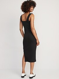 LAGOON SOLID RIB KNIT MIDI DRESS