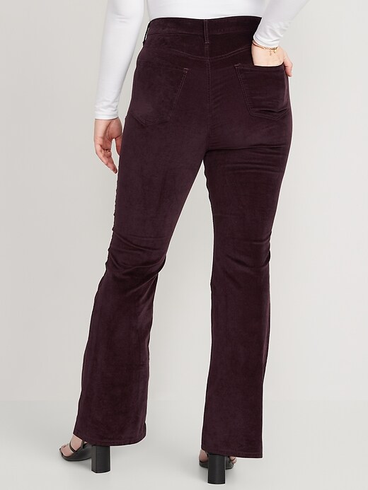 Image number 6 showing, Higher High-Waisted Velvet Flare Pants for Women