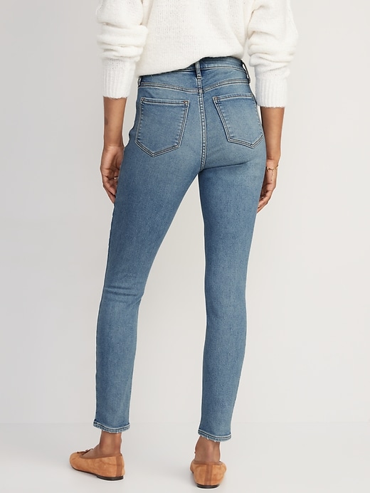 Image number 2 showing, High-Waisted Rockstar Super-Skinny Built-In Warm Jeans for Women
