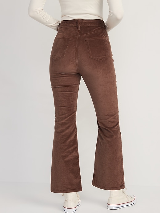 Image number 2 showing, Higher High-Waisted Cropped Velvet Flare Pants for Women
