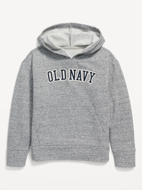 Gender-Neutral Logo-Graphic Pullover Hoodie for Kids