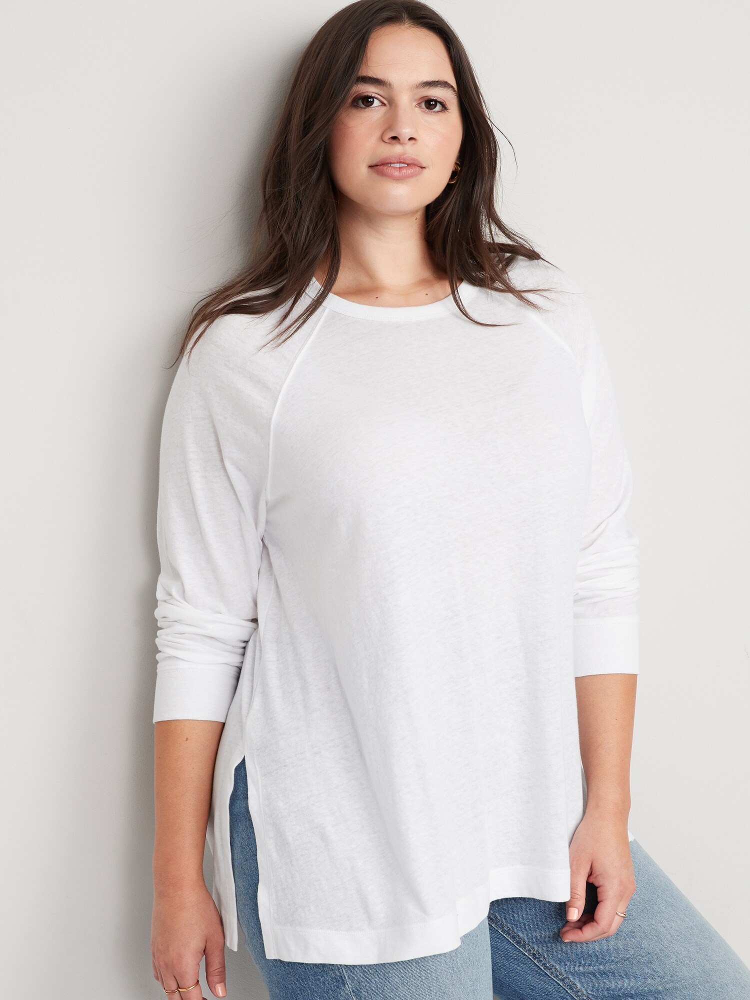 Long-Sleeve Loose Tunic T-Shirt for Women
