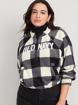 Buffalo plaid off the shoulder clearance sweater