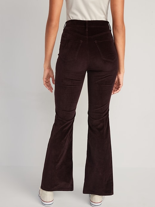 Image number 2 showing, Higher High-Waisted Velvet Flare Pants for Women