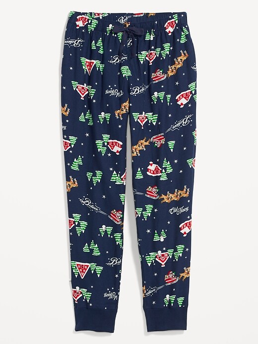 Image number 1 showing, Printed Flannel Jogger Pajama Pants for Women
