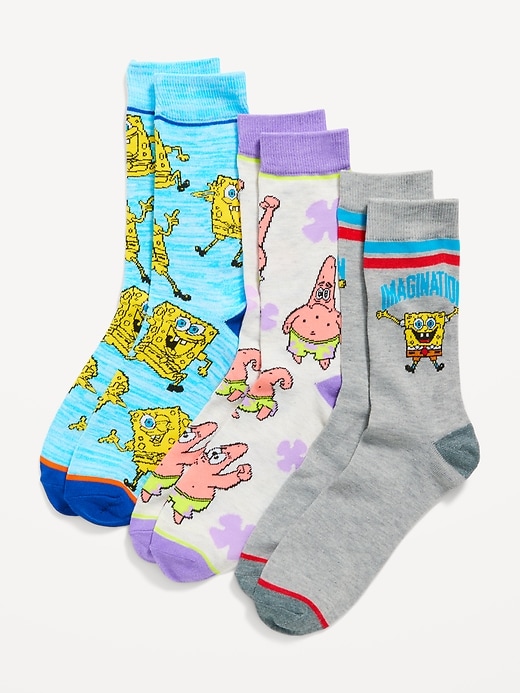View large product image 1 of 1. SpongeBob SquarePants™ Gender-Neutral Socks 3-Pack for Adults