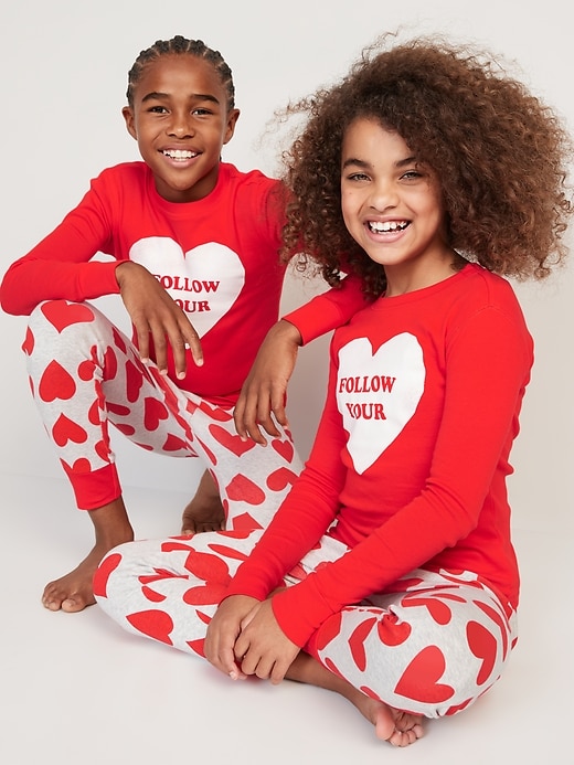 View large product image 1 of 4. Matching Gender-Neutral "Valentine's Day" Snug-Fit Pajamas for Kids