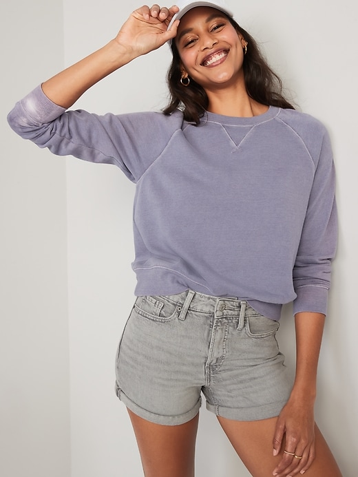 Image number 3 showing, High-Waisted OG Straight Cuffed Gray Jean Shorts -- 3-inch inseam