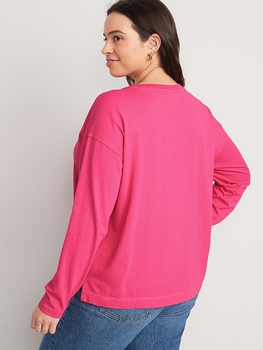 Image number 6 showing, Long-Sleeve Vintage Loose T-Shirt for Women