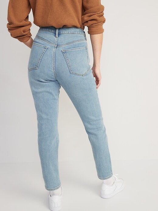 Image number 2 showing, High-Waisted OG Straight Built-In Warm Ankle Jeans for Women