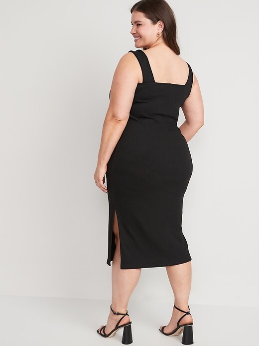 Image number 8 showing, Fitted Sleeveless Rib-Knit Midi Dress for Women