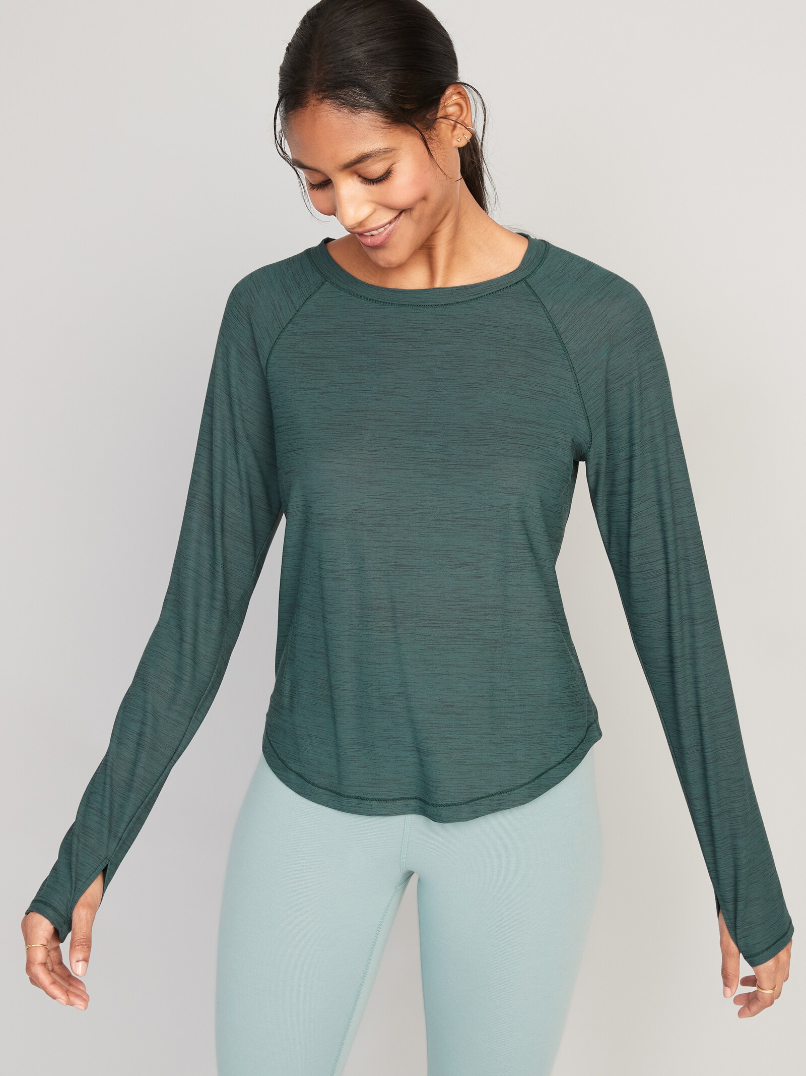 Long-Sleeve Breathe ON Slub-Knit T-Shirt for Women | Old Navy