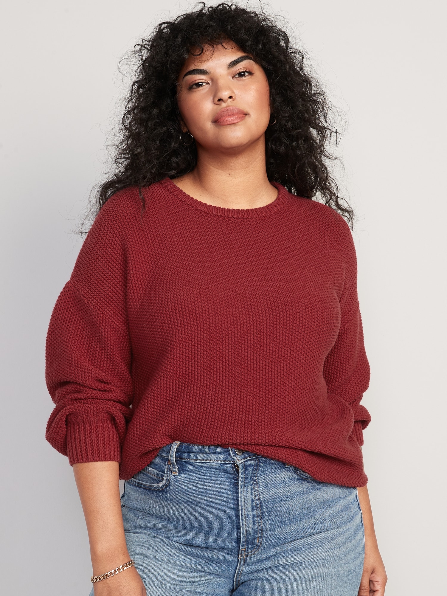 Plus size clearance red tunic sweater