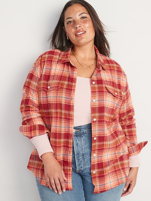 Image number 7 showing, Flannel Boyfriend Tunic Shirt
