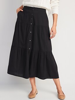 Navy 2025 button skirt