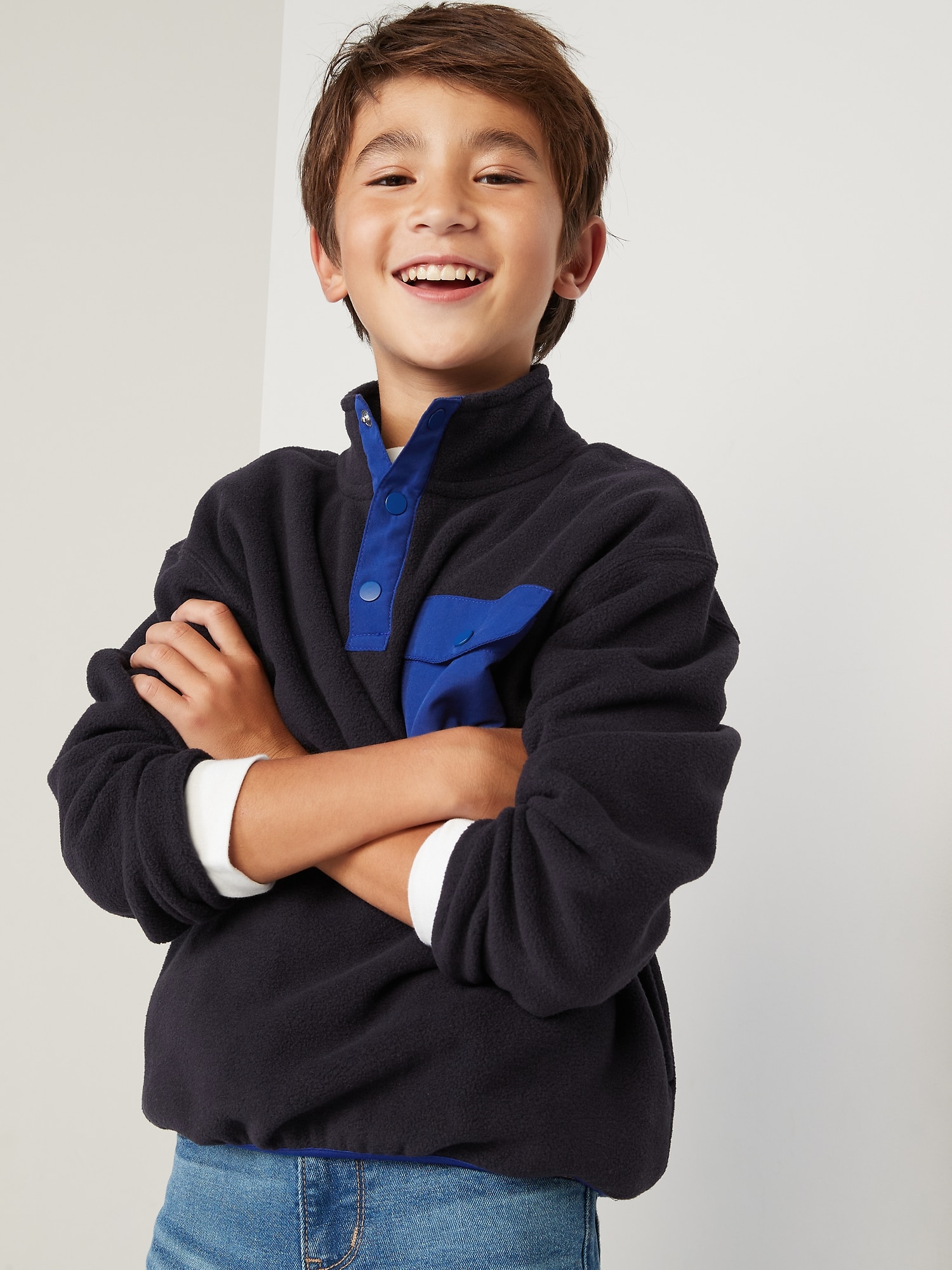 Boys fleece clearance pullovers